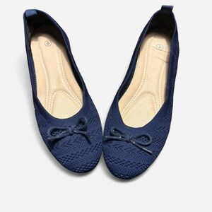 Women's Navy Blue Ballet Flats (Size 6 / EU 37)